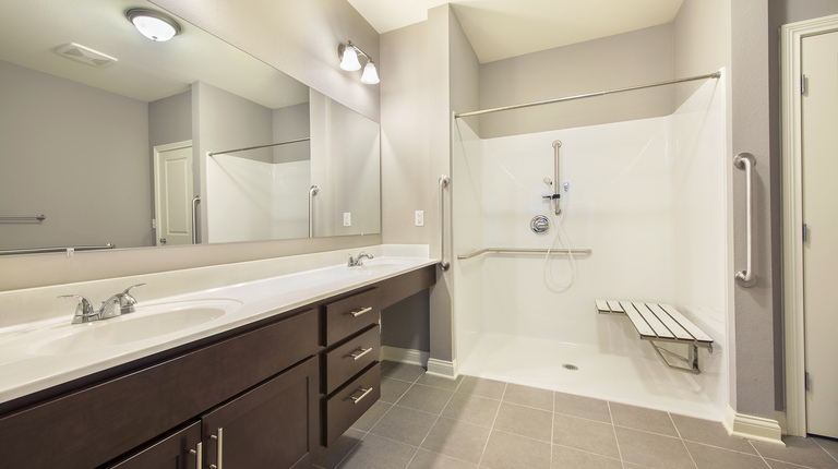 Bathroom vanity with double sink